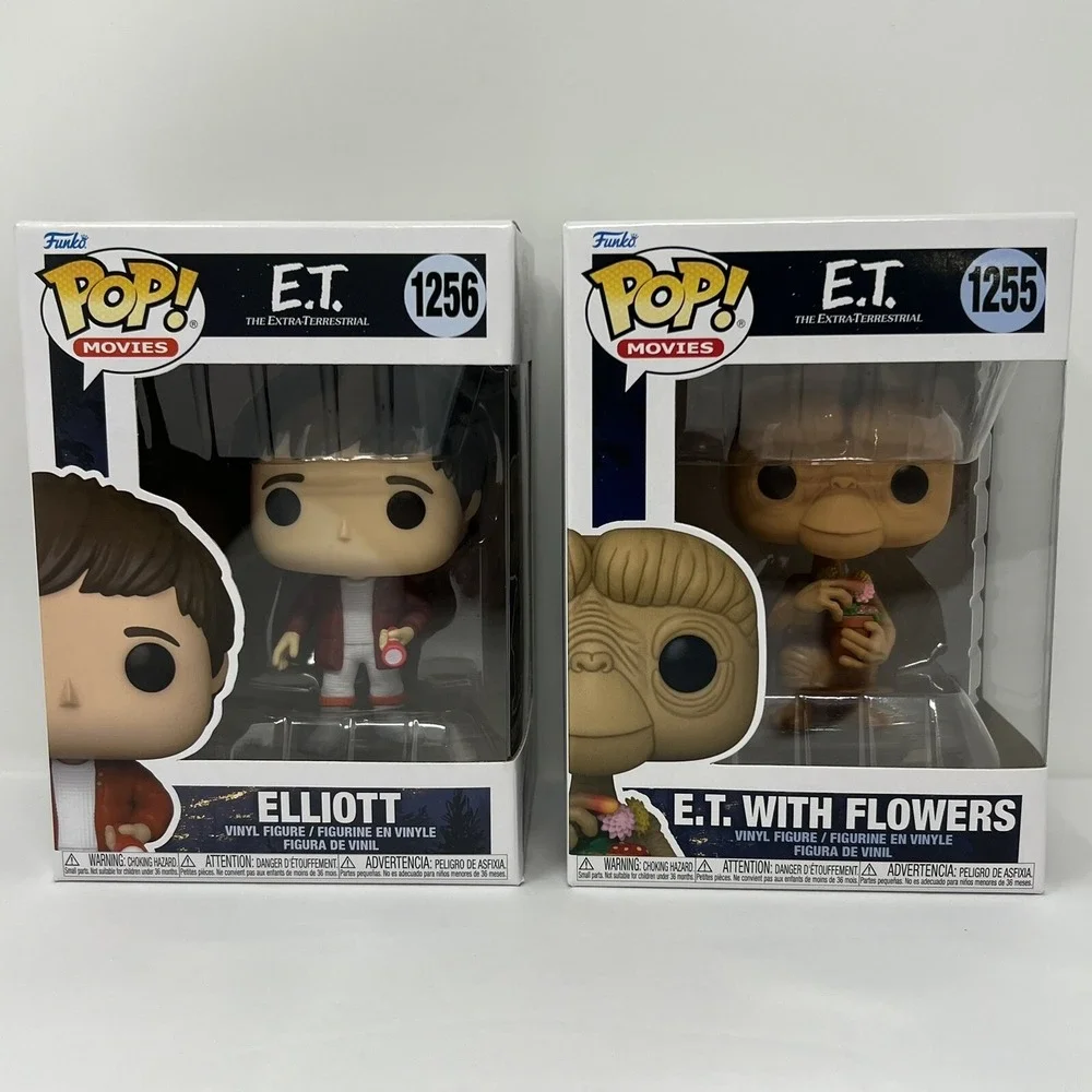 Funko Pop! Movies: E.T. And Elliot - E.T with flowers #1255 and Elliot #1256 NIB - Picture 3 of 16